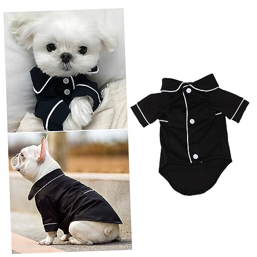 BUGUUYO Welpenkleidung pet Supplies haustierbedarf hundezubehör hundepyjama Schlafanzug für Hunde dogbed hundebett Haushaltskleidung modische Haustierkleidung zweibeinige Kleidung Black von BUGUUYO