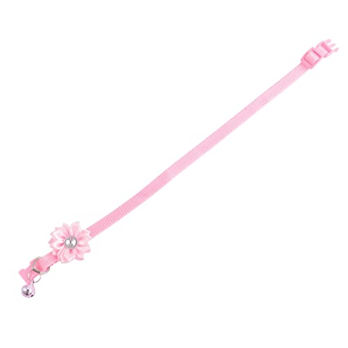 BUGUUYO Heimtierbedarf Rosa Statement-Halskette Kleines Katzenhalsband Halsband Aus Leder Rosa Halsband Kätzchenhalsbänder Kragen Kleines Welpenhalsband Ausweis Haustier von BUGUUYO