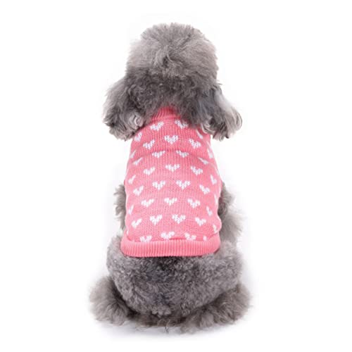 BUGUUYO Herz Muster Hund Pullover XXL Haustier Hund Mantel Strick Pullover Haustier Kleidung Für Große Hunde von BUGUUYO