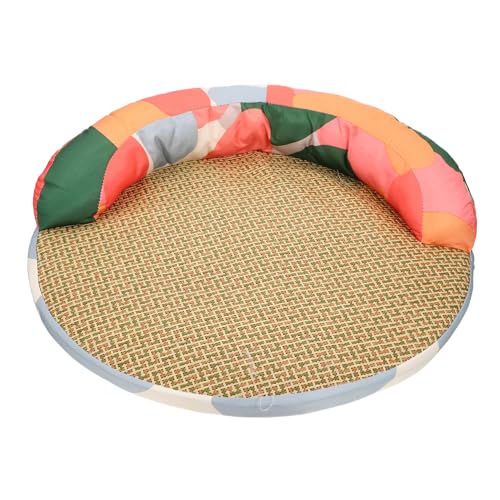 BUGUUYO Zwinger tierkühlmatten pet Bed Kühlmatte für Hunde hundebeet catsbests Hund schlafunterlage Sommer Tier pad Rattan gewebte Haustiermatte hundematte für den Haushalt Schwamm Rosa von BUGUUYO