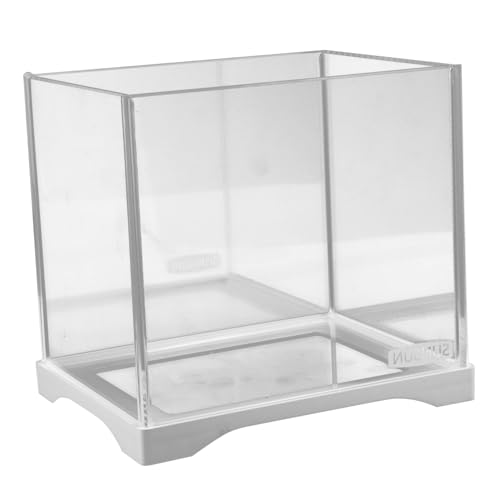 BUGUUYO kleines Fischbecken Stapelbarer Würfeltank hydroponisches Pflanzenterrarium Glasfischschale Desktop-Fischbecken Goldfischglas aus Glas dekoratives Goldfischglas Transparent von BUGUUYO