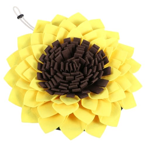 BUGUUYO schnüffelkissen für Hunde Snack-Fütterungsmatte Welpen-Puzzle Hundedecke Dog chew Toy hundekauspielzeuge Schnüffelkissen für Haustiere schnüffelmatte für Hunde Polyester Yellow von BUGUUYO