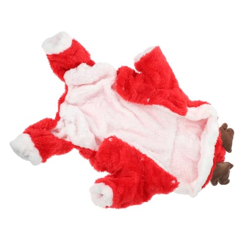 BUGUUYO stilvolle Welpenkleidung Weihnachten Katzen-Weihnachtsoutfit Weihnachtshaustier Hundeperücke Welpen-Outfits Plüsch entzückende hundekleidung Bequeme Hundekleidung Korallenvlies von BUGUUYO