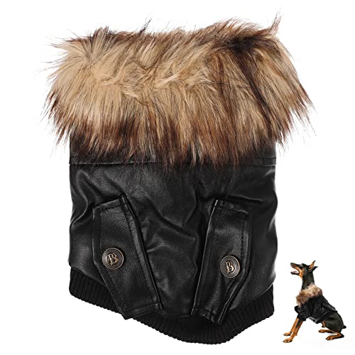 BUGUUYO Haustier-Outfit: Warmer Hundemantel atmungsaktive Hundekleidung stilvolle Welpen-Winterjacke hält Ihr Haustier bequem Schwarz S von BUGUUYO