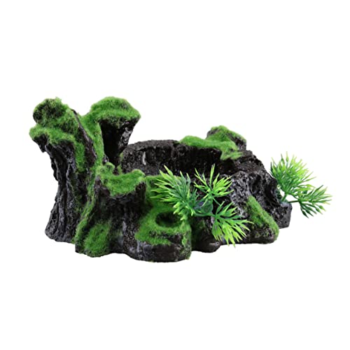 hohles Baumloch-Aquarium Aquarium-Ornament Schildkrötenhöhle Reptilienhaus Miniaturdekoration Terrarium dekor künstliches moos moos-Design schleichtiere versteckte Höhle Fluchtloch BUGUUYO von BUGUUYO