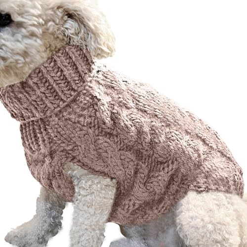 BUKBAG Hundepullover, Pet Rollkragen Hundebekleidung Strickwaren, Hundepullover Strickwaren Patchwork Hundewinterpullover Haustierpullover Katzenpullover Weste für Herbst Winter von BUKBAG