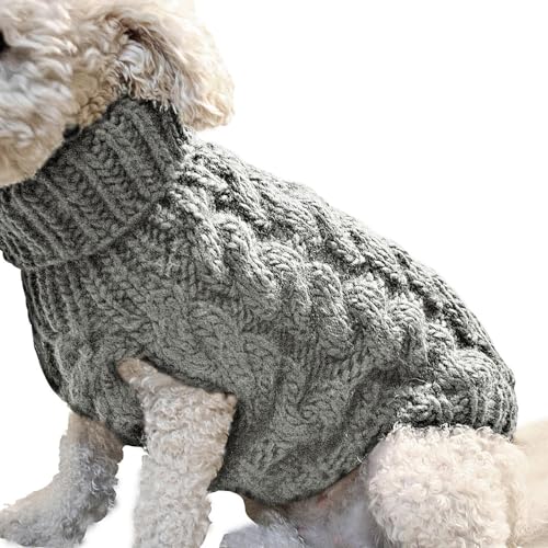 BUKBAG Pet Rollkragenpullover, Strickpullover mit Rollkragen und Hund, Doggy Wintermantel Haustierkleidung Hündchen Rollkragenjacke Welpen Outfits Katze Sweatsuit von BUKBAG