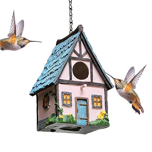 Harz Vogelhäuser für Außen | Harz Wasserdicht Sonnendicht Outdoor Vogelhaus | Dekoratives Kolibrihaus für Draußen Kardinal Bluebird Wildvögel, Kleines Vogelhaus für Outdoor Garten Hof Bukbag von BUKBAG