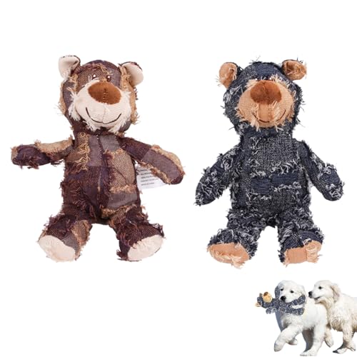 Petsboro Robust Bear, Petsboro Chew Bear Dog Toy, Big Dog Toys, Indestructible Robust Bear Dog Toy, Stuffed Animal Chew Toys for Dog Companions, Designed for Heavy Chewers (S,2PCS-A) von BUKISA