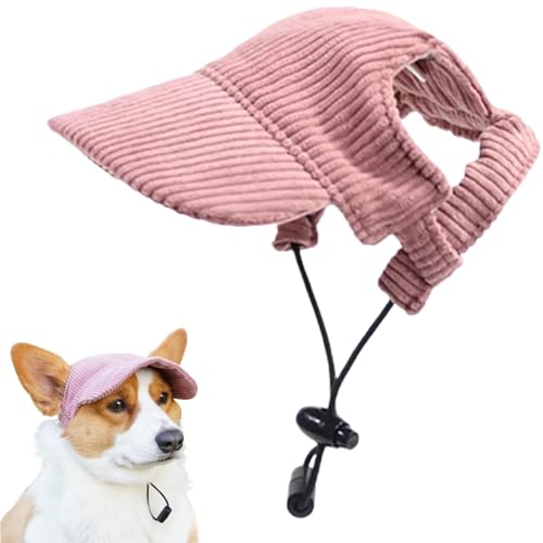 Hunde Baseballmütze, Hut Hundecap mit Ohrlöchern für Welpen Haustier, Pet Eltern Kind Mütze, Verstellbar Sommer Sonnenschutz, Hunde Sonnenhut Benutztm für Welpen Hunde Mütze (Rosa, L) von BUKYCAT