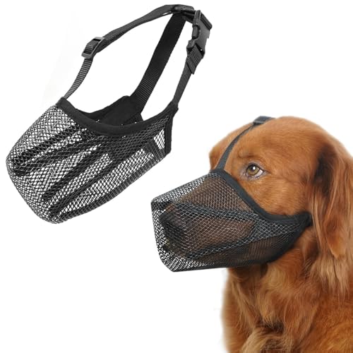 Maulkorb für Hunde, Maulkorb Hund mit Abgerundetem Mesh und Verstellbare Schlaufe, Verstellbarer Hundemaulkorb für Kleine Mittelgroße und Große,Verhindert Das BeißEn,Kauen (XL) von BUKYCAT