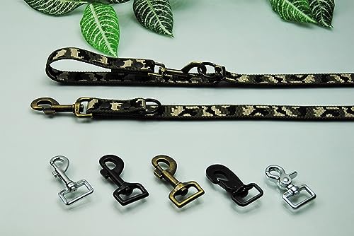 Extra Lange und breite Leine Nylon 4-Fach verstellbar Tarn Camouflage 3m x 25mm Führleine (Karabiner: Schwarz) von BULLYZEI