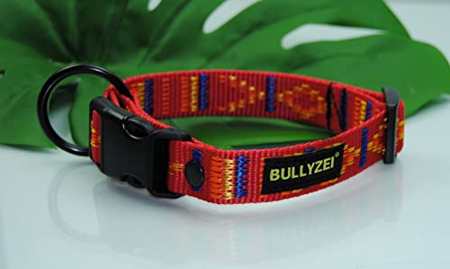 Halsband 25mm ROT Indianer-Motiv von BULLYZEI