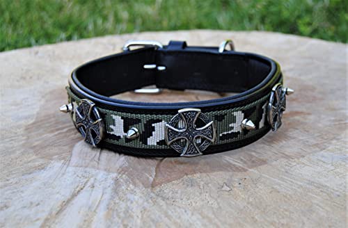 Lederhalsband schwarz / Tarn Kelten 80cm x 4cm von BULLYZEI