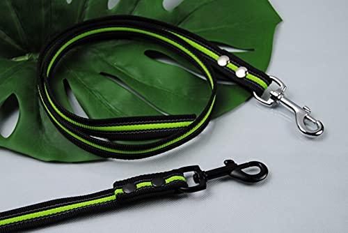 Leine gummiert 1m ohne Schlaufe Neon, Karabiner Silber, Trainingsleine, Kurzleine von BULLYZEI