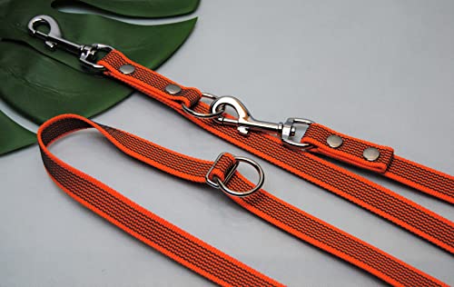 Leine gummiert 3-Fach verstellbar 2m x 20mm orange von BULLYZEI