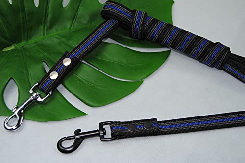 Leine gummiert 5m MIT Schlaufe Blau, Karabiner Schwarz, Schleppleine von BULLYZEI