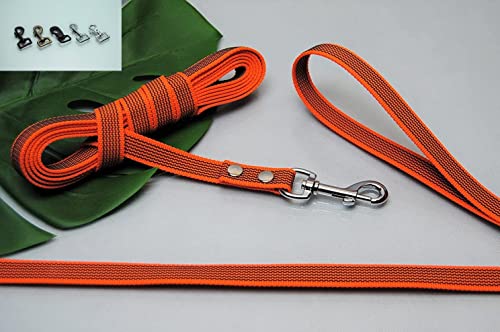 Leine gummiert Weiß 20mm (2m ohne Schlaufe, Karabiner: Silber) von BULLYZEI