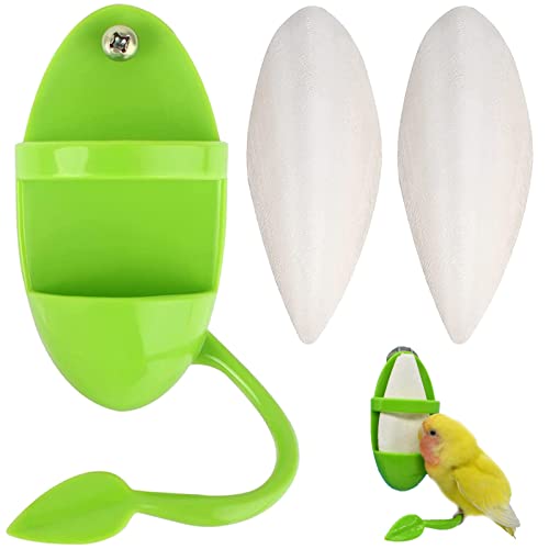 BULULUSHOP Papagei Spielzeug Tintenfisch Knochen Papageien Nymphensittiche Vogel Sepiaschalen Spielzeug Vogelfutter Spielzeug Vogel Tintenfisch Knochen Mit Halter Für Papagei Wellensittich (3 Stück) von BULULUSHOP