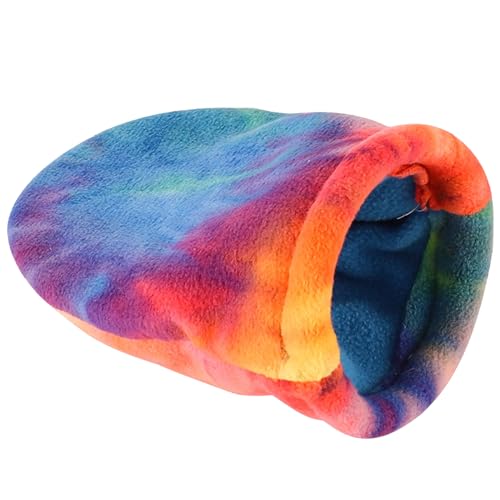 BUMMPI Atmungsaktives Meerschweinchen Regenbogenhöhlen Winter Taschenbett Für Zuckergleiter Haustierkäfig Schlafbett Kuscheltasche von BUMMPI