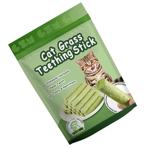 BUMMPI Katzen Gras Snacks Katzen Natürliches Gras Kauen Appetit Steigern Snacks Haarballen Kontrolle Gesundheit Lecken Zahnen Sticks von BUMMPI