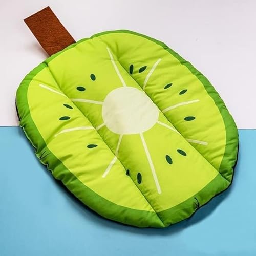 BUNGAA Hundebett, Kühlmatte, Hundematte, Sommer Pet Cooling Pad Katze Pad Hund Pad Kühl Matte Zwinger Katze Käfig Obst Form Pad Pet Liefert Bunte Baumwolle füllung (Color : Kiwi) von BUNGAA