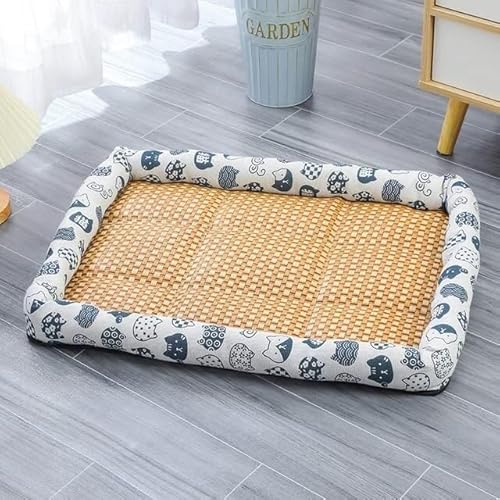 Hundebett, Kühlmatte, Hundematte, Haustier Hund Katze Eis Bett Kühlung Sommer Pad Matte Atmungsaktive Sofa Hund Katze Schlafen Bett for Kleine Mittel Große Hunde katze Matten S 2XL ( Color : White Cat von BUNGAA