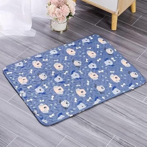 Hundebett, Kühlmatte, Hundematte, Neue S 2XL Haustier Hund Katze Matte Kühl Sommer Pad Matte Atmungsaktive Decke Sofa for Hund Katze Schlafen Waschbar Haustier Hund Bett Katze Matten (Color : Blue Pu von BUNGAA