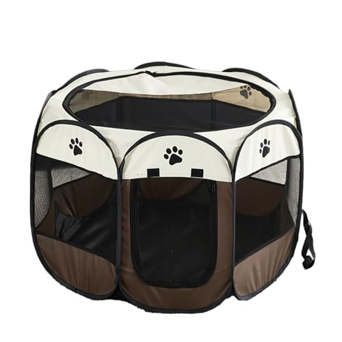 Achteckige Hundebox | Faltbare, abnehmbare Hundebox aus Oxford-Stoff mit Reißverschluss - Atmungsaktiver Käfig für den Innenbereich, wasserdichter achteckiger Käfig mit Boden für Reisen Buniq von BUNIQ