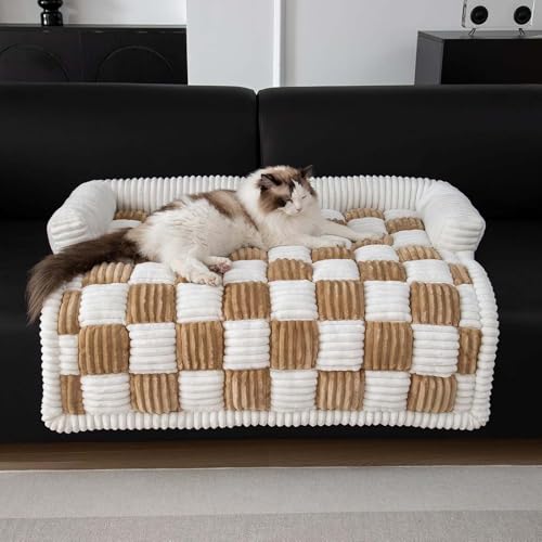 BUNQQF Beruhigende Hundesofa-Bettmatte, waschbarer Plüsch-Sofabezug für Hunde, Möbelschutz, Haustier-Sofamatte für Hunde und Katzen, Flauschiges Hundecouchbett mit Rutschfester Unterseite von BUNQQF