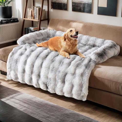 BUNQQF Beruhigende Hundesofa-Bettmatte, waschbarer Plüsch-Sofabezug für Hunde, Möbelschutz, Haustier-Sofamatte für Hunde und Katzen, Flauschiges Hundecouchbett mit Rutschfester Unterseite von BUNQQF