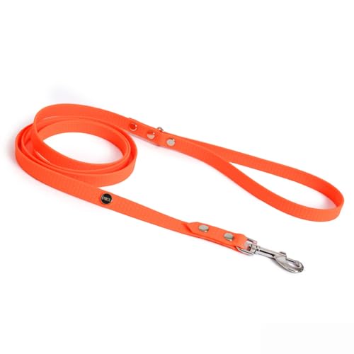 BURA Halsband Hund 180cm für Hunde Hundeleine Große Hunde, Leicht und Handlich, Verformt Sich Nicht, Langlebig, Wasserdicht, Nicht Allergen (Neonorange, S) von BURA