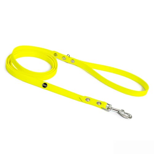 BURA Halsband Hund 220cm für Hunde Hundeleine Große Hunde, Leicht und Handlich, Verformt Sich Nicht, Langlebig, Wasserdicht, Nicht Allergen (Neongelb, L) von BURA