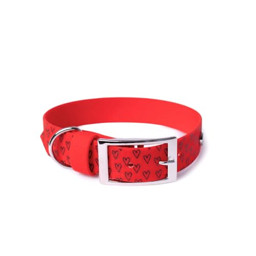 BURA Wasserdichtes Hundehalsband – geruchshemmend, robust und bequem – modernes Design mit verschiedenen Mustern – ideal für Spaziergänge und aktive Tage, Herz, Rot, XXS BURA Wasserdichtes Hundehalsband – geruchshemmend, robust und bequem – modernes Design mit verschiedenen Mustern – ideal für Spaziergänge und aktive Tage, Herz, Rot, XXS von BURA