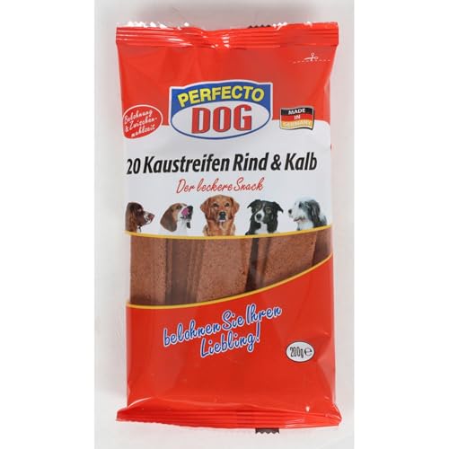 10x 200g Perfecto Dog Kaustreifen Rind & Kalb Hunde Leckerli Snack Hund von BURI