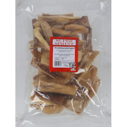 12x 1kg Super Sprint Knabberstangen Rinderkopfhaut Hundefutter Leckerlis für Hunde 12kg von BURI