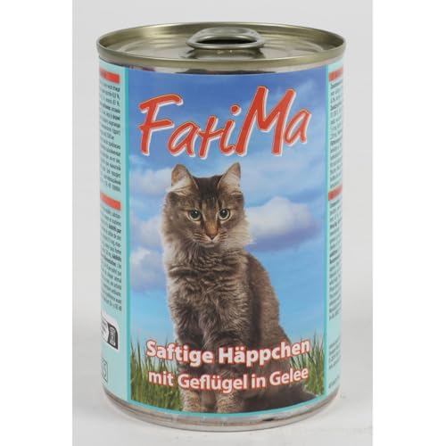 20x 400g Fatima Katzenfutter Saftige Häppchen mit Geflügel in Gelee Nassfutter 8kg von BURI