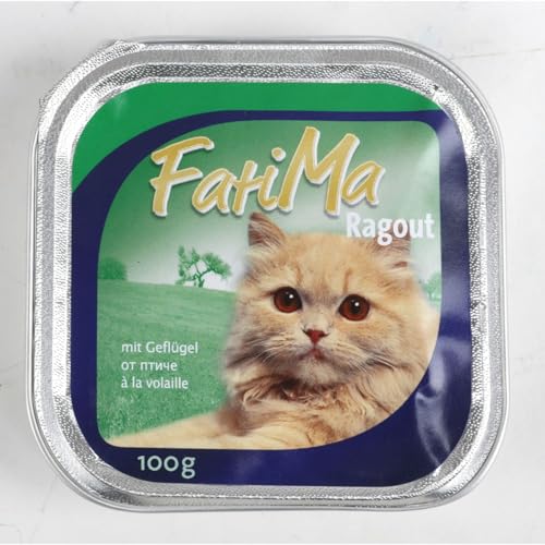 32x 100g Fatima Ragout mit Geflügel Katzenfutter Nassfutter in Schale Futter Katze von BURI