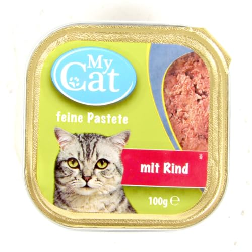 32x 100g My Cat Katzenfutter feine Pastete mit Rind Nassfutter Katze Futter 3,2kg von BURI