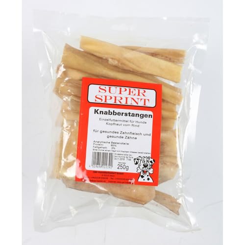 40x 250g Super Sprint Knabberstangen Rinderkopfhaut Leckerlis für Hunde Hundefutter 10kg von BURI