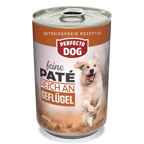 6X 400g Perfecto Dog Feine Paté Hundefutter Nassfutter Hund nass Hunde Futter Geflügel Getreidefrei von BURI