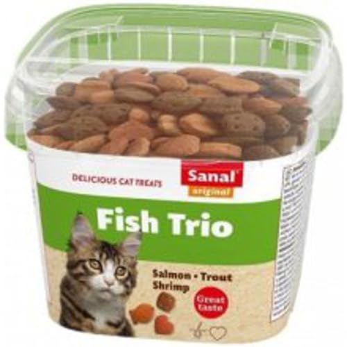 6X 75g SANAL Cat Fish Trio Katzen Leckerlis Katzenfutter Katze Fisch Snack 450g von BURI