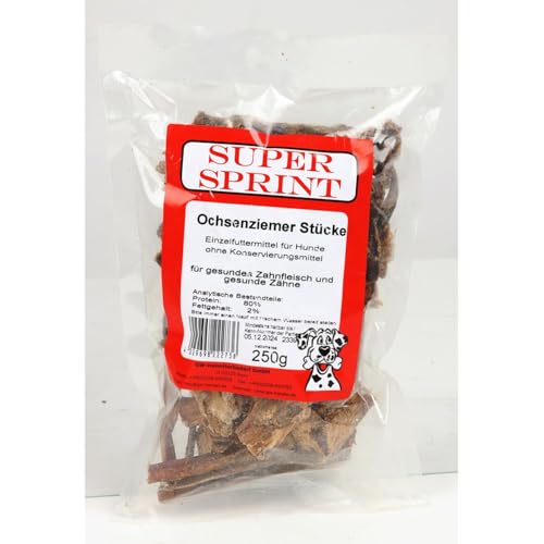 80x 250g Super Sprint Ochsenziemer Stücke Leckerlis für Hunde Hundefutter 20kg von BURI