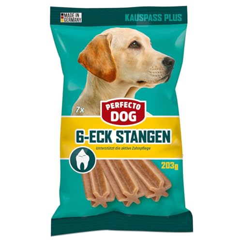 9X 7 Stück Perfecto Dog Dentasticks 6-Eck Stangen Hund Leckerli 9x203g von BURI