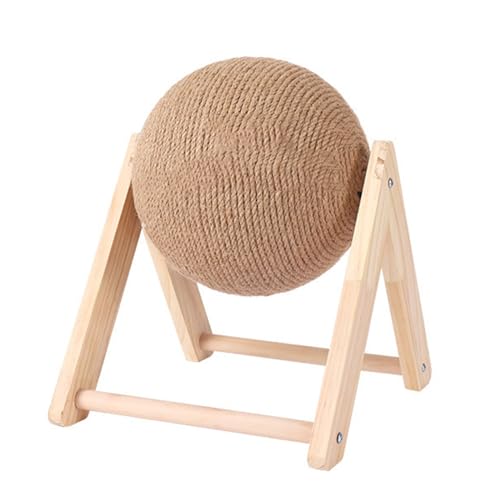 BURLOE Katzenspielzeug Ball Sisal, Kratzspielzeug Katze Kratzbaum Für Katzen Für Kätzchen Lustige Spielzeug Trainingsgerät Kratzkugel L-Förmiger V-Förmiger Kratzer,Beige,M von BURLOE