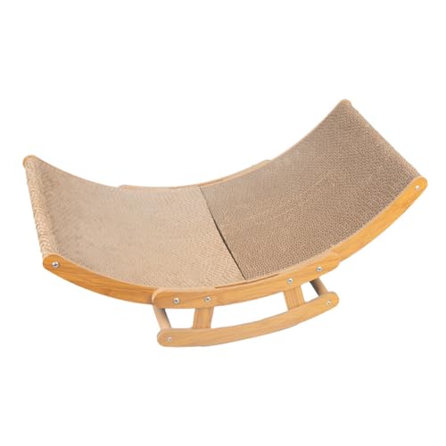 BURLOE Kratzbrett Katzen, Schaukelstuhls Förmige Kratzpappe Für Katzen Widerstandsfähig Katzenkratzbrett Kratzmöbel Aus Hochwertiger Karton Wand Und Ecke,Beige von BURLOE