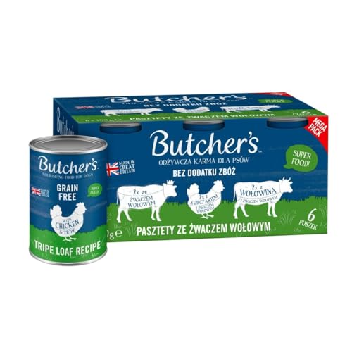 Butcher's Nassfutter Original Mega Pack Mix Tripe Loaf Recipe Rindfleisch 6 x 400 g von BUTCHER'S