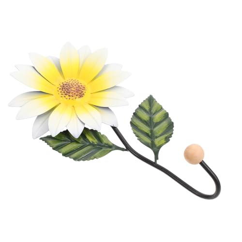 BUTIFULSIC Kleine Gänseblümchen Wandbehang Schlüsselaufbewahrung Kleiderbügel Blumenform Hängehaken Wandbehang Anhänger Wandhandwerk Büro Wandaufbewahrung Kleiderhaken von BUTIFULSIC