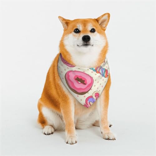 Bunter süßer Lutscher-/Cupcake-Donut-Schal für Hunde oder Katzen, bedrucktes Muster, Haustier-Dreieck-Schal, verschiedene Größen, Haustier-Bandana, Lätzchen, Halstuch. von BUULOO