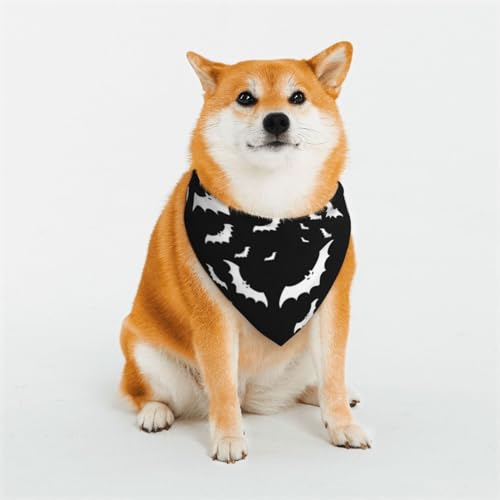 Halstuch für Hunde oder Katzen, Motiv: fliegende Fledermäuse, bedrucktes Muster, Haustier-Dreieckschal, verschiedene Größen, Haustier-Bandana, Lätzchen, Halstuch von BUULOO